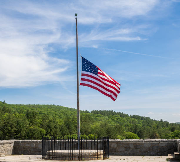 American Flag At Half Mast